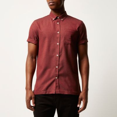 Red flannel short sleeve shirt